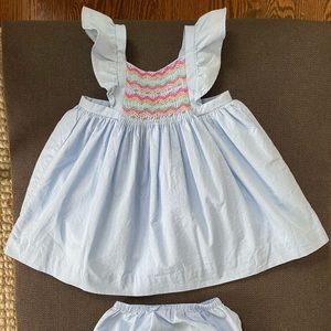 Light Blue Smocked Jacadi Dress